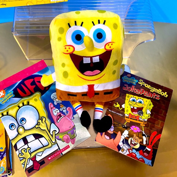 SPONGEBOB SQUAREPANTS NICK JR VINTAGE BUNDLE CUDDLE PLUSH & 5 SPONGEBOB BOOKS - Picture 5 of 15